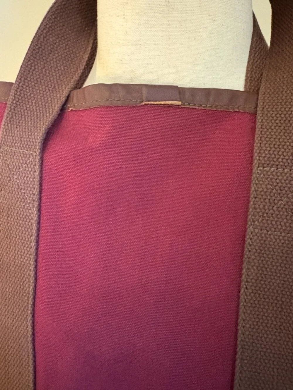 Vintage Duluth Pack Canvas Tote Bag Burgundy Maroon Brown USA 2006 - Picture 11 of 12